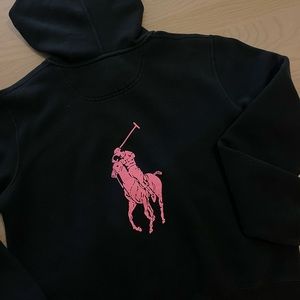 Ralph Lauren pink polo zip up hoodie